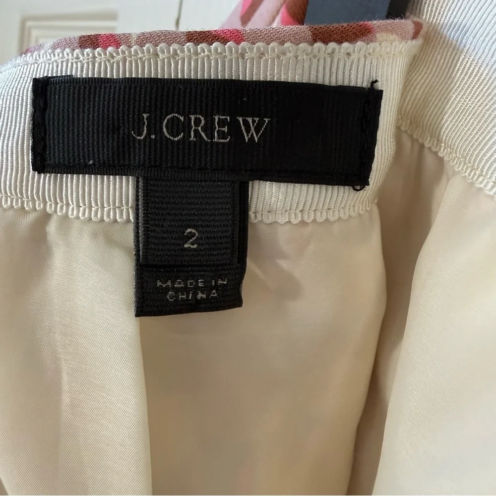 J. Crew Pink Geometric Scalloped Print Pencil Skirt Women’s Size 2 - Picture 7 of 9
